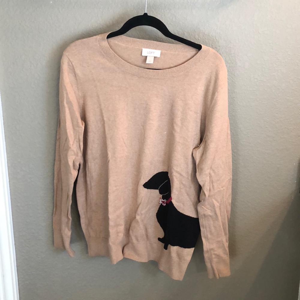 Loft Dachshund wrap around sweater